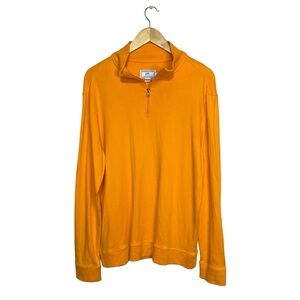 Southern Tide Sweater Adult Large Orange Mens L Casual Pullover 1/4 Zip Outdoor